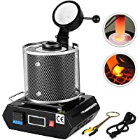 2Kg Horno de fusión de oro con de grafito- para fundir metal con crisol para fundir metal 1600W Máquina de horno de…